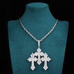 Load image into Gallery viewer, Trinity Strike Cross Pendant - (White Gold)【無料ネックレス付属】
