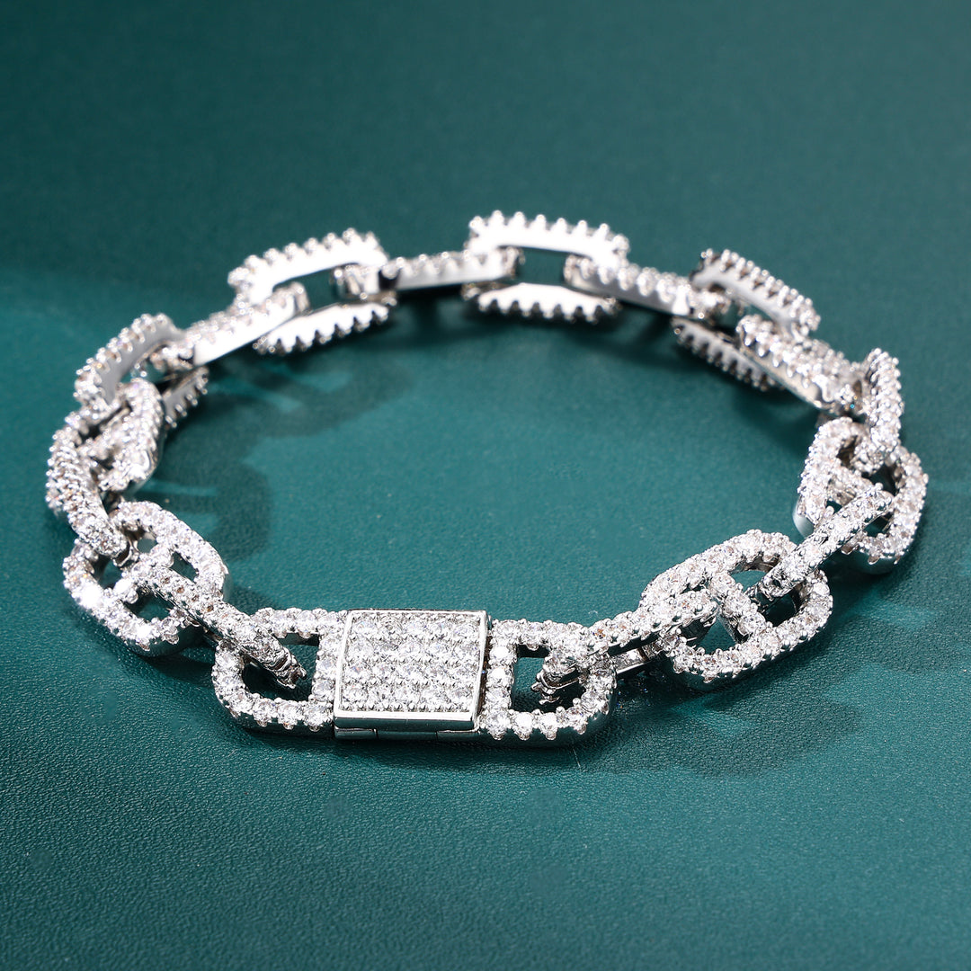 Gucci Cuban Link Bracelet - 11mm (White Gold)