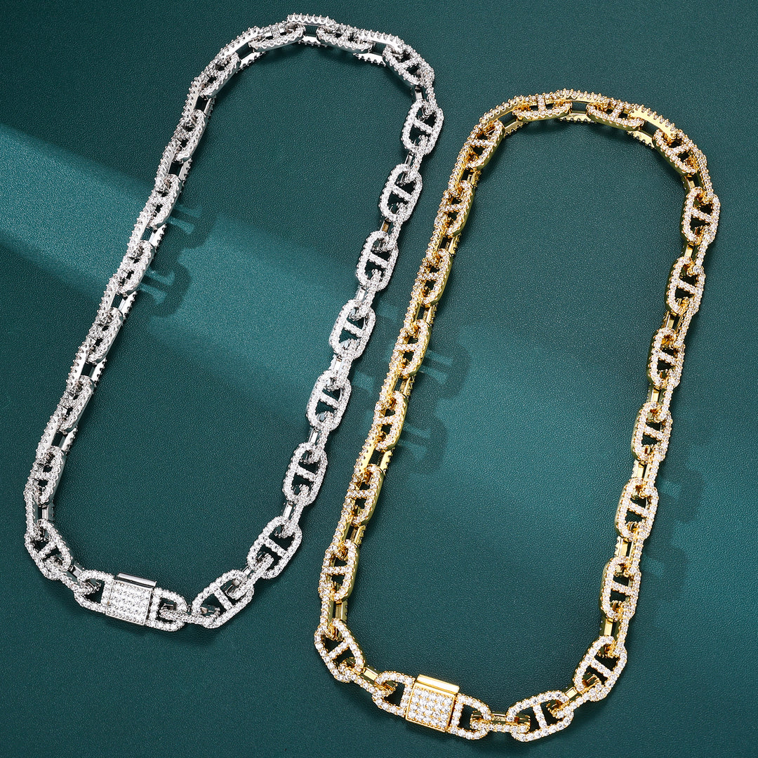 Gucci Cuban Link Chain - 11mm (White Gold)