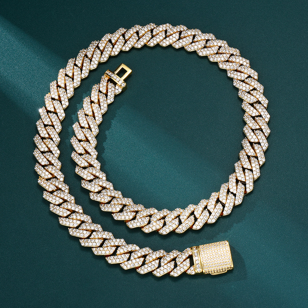 Prong Cuban Chain - 14mm (18K Gold)