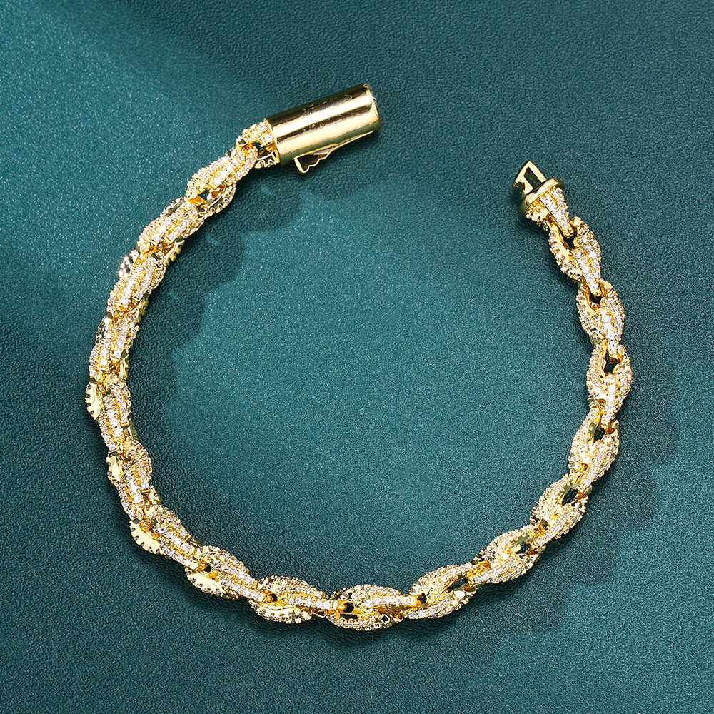 Rope chain Bracelet - 6mm (18K Gold)