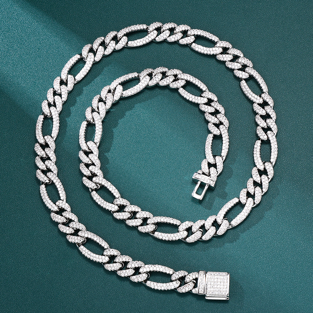 Figaro Chain - 10mm (White Gold)