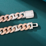 Load image into Gallery viewer, Gucci Cuban Chain -15mm (2Tone White/Rose Gold)
