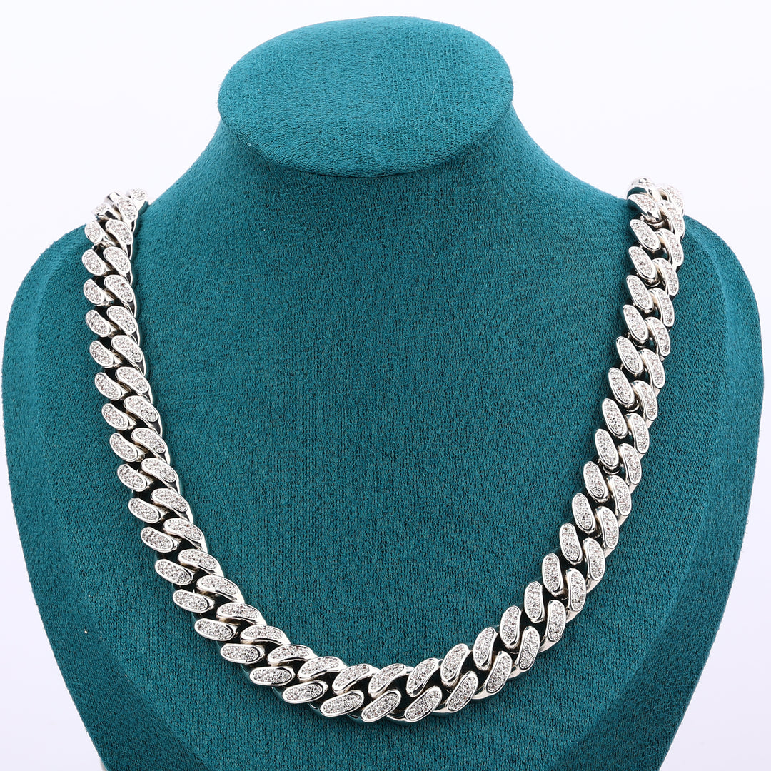 Cuban Chain - 12mm (White Gold)