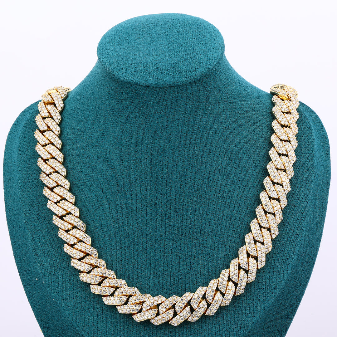 Prong Cuban Chain - 14mm (18K Gold)