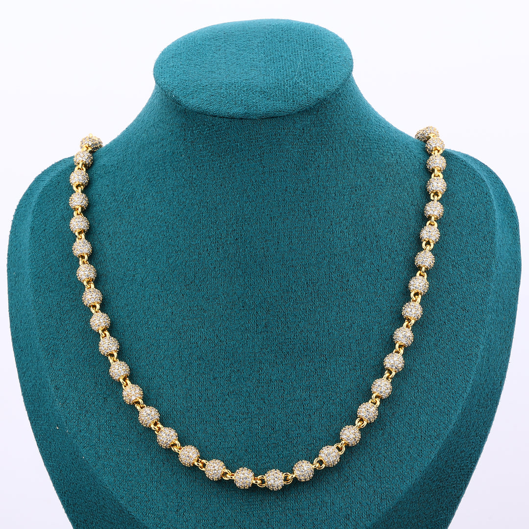 Eiskugelkette – 6 mm (18 Karat Gold)