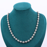 Iced Ball Chain - 6mm (White Gold)
