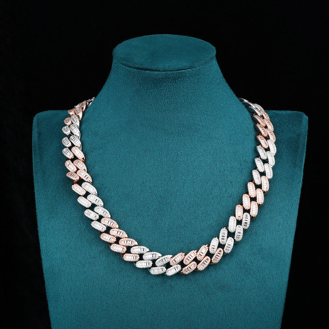 【新商品】Duality Cuban Chain - 15mm (White Gold × Rose Gold)