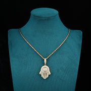 Hamsa Shine Pendant - (18K Gold)【無料ネックレス付属】