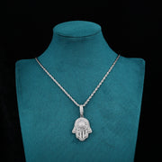 Hamsa Shine Pendant - (White Gold)【無料ネックレス付属】