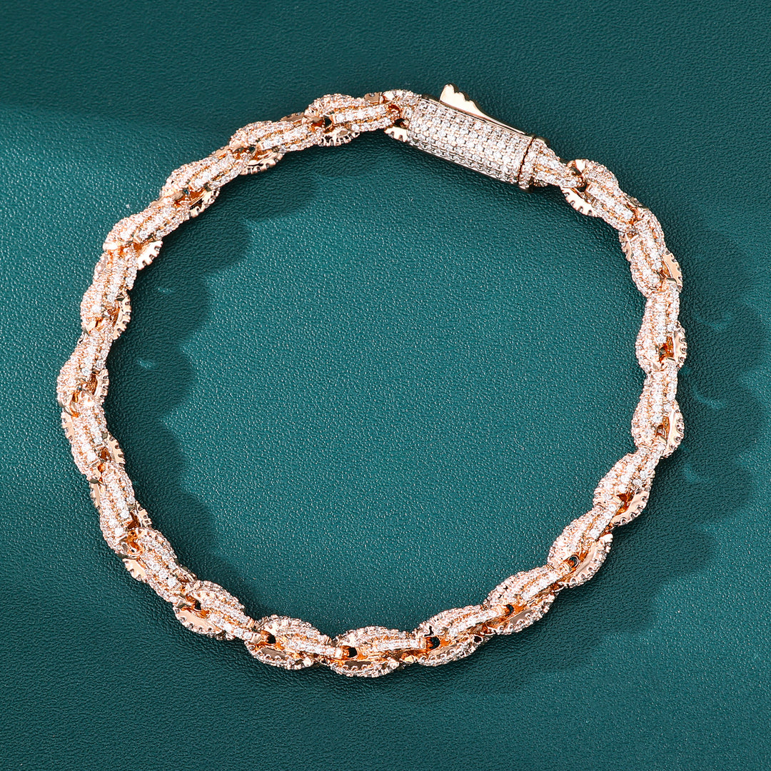 Rope chain Bracelet - 6mm (Rose Gold)