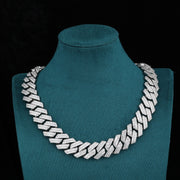 【人気No.1】Prism Cuban Chain - 20mm (White Gold)