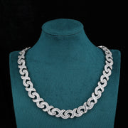Infinity Twist Chain- 15mm (White Gold)