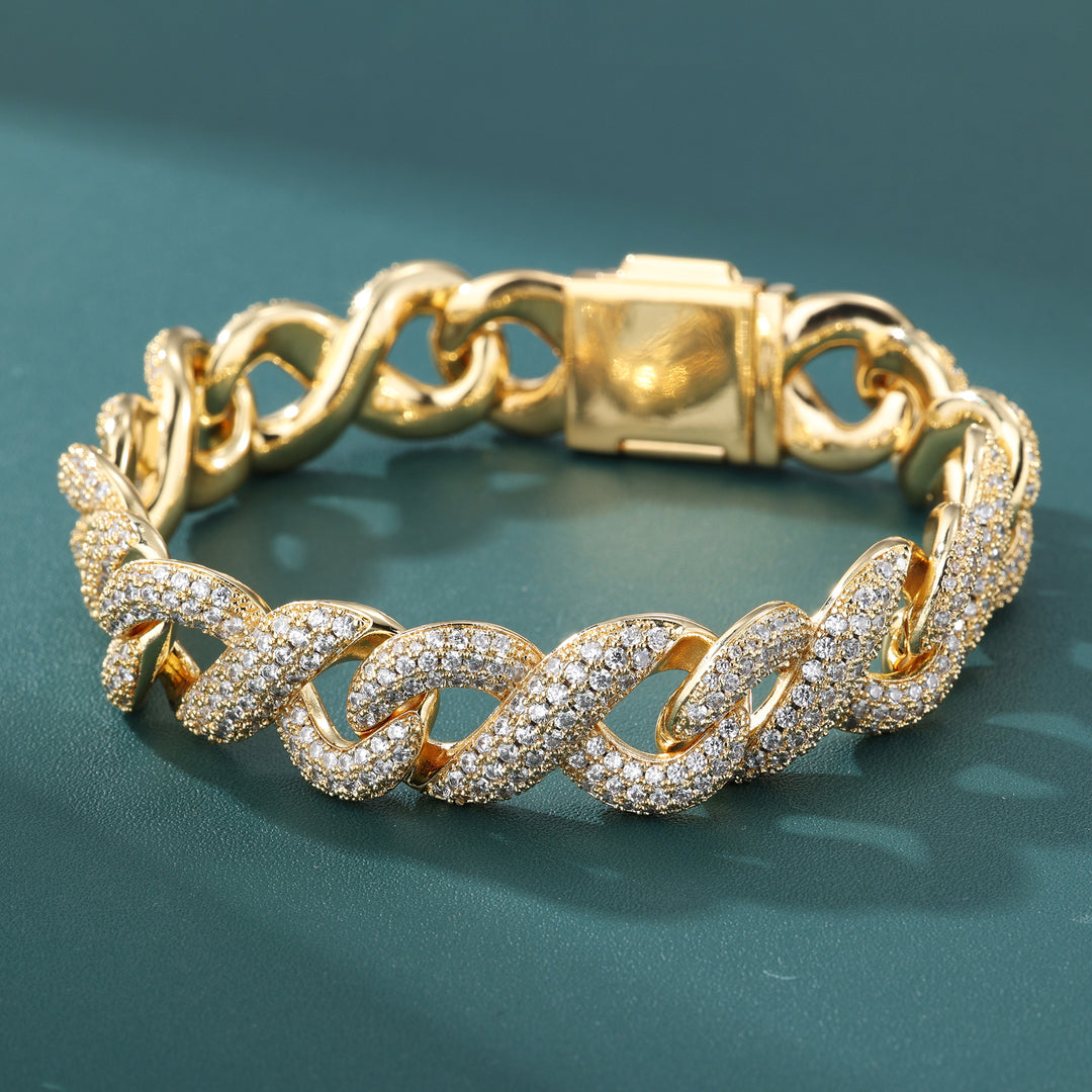 Infinity Cuban Bracelet - 16mm (18K Gold)