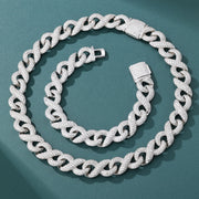 Infinity Cuban Bracelet - 16mm (White Gold)