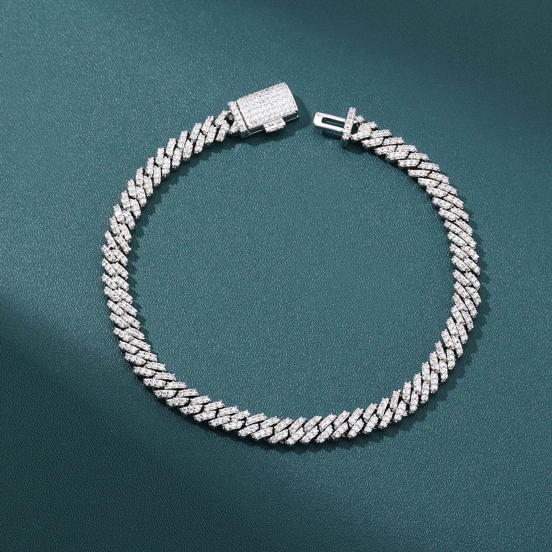 ESSENTIAL CUBAN BRACELET - 5mm (White Gold)