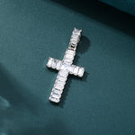 ギャラリービューアに画像を読み込み、Ice Bar Cross Pendant - (White Gold)【無料ネックレス付属】
