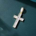 ギャラリービューアに画像を読み込み、Ice Bar Cross Pendant - (18K Gold)【無料ネックレス付属】