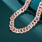 Load image into Gallery viewer, Gucci Cuban Chain -15mm (2Tone White/Rose Gold)
