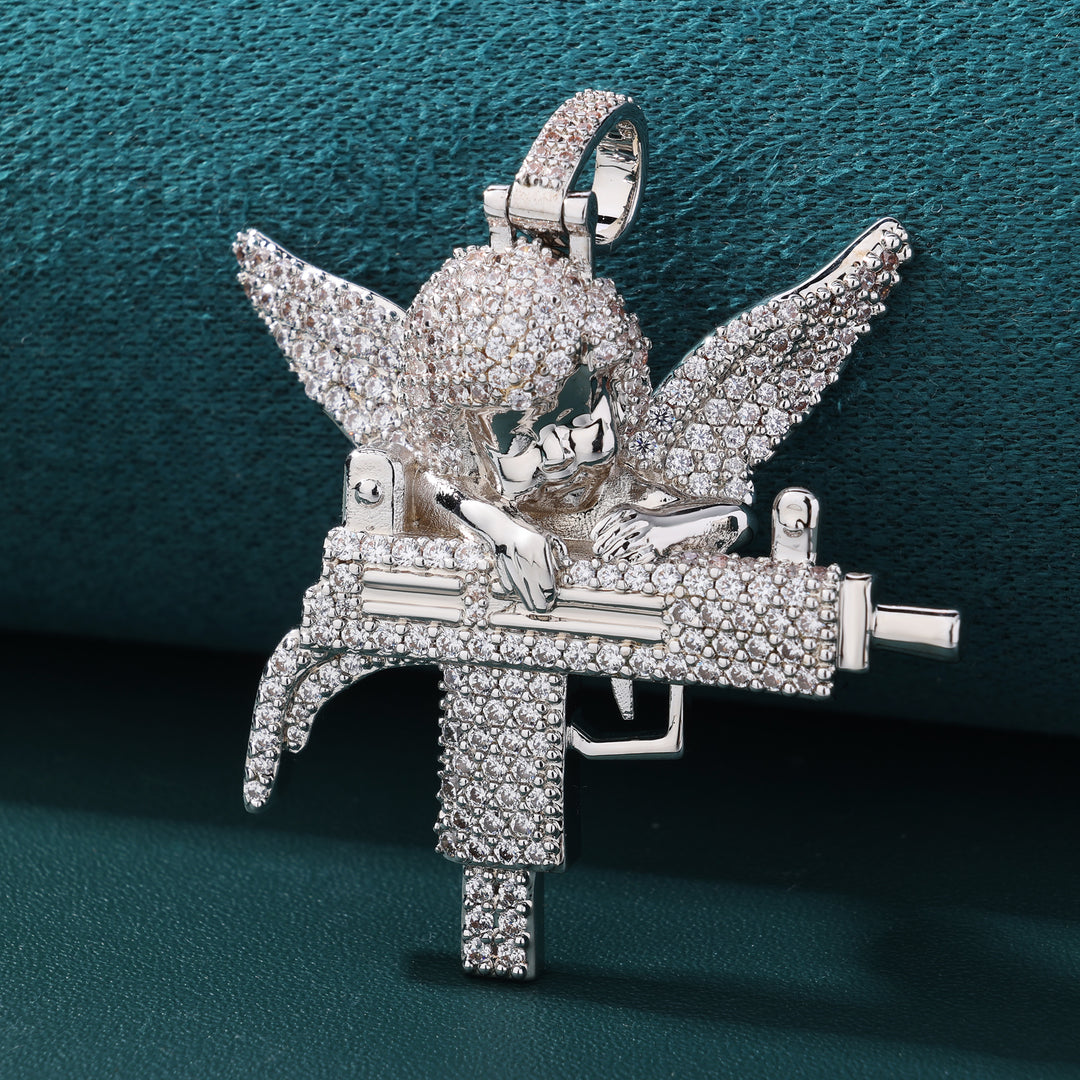 Heavenly Trigger Pendant - (White Gold)【無料ネックレス付属】