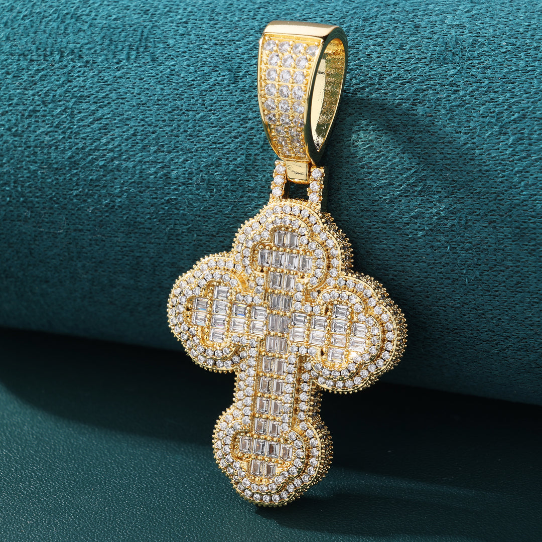 Sacred Glow Cross Pendant - (18K Gold)【無料ネックレス付属】