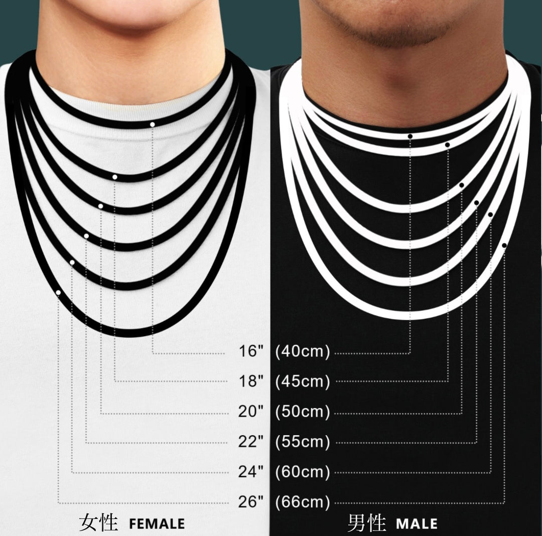 Herringbone Chain - 2mm〜6mm (White Gold)