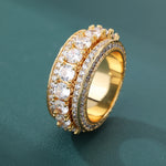 ギャラリービューアに画像を読み込み、Spinning Layered Diamond Ring - 10mm (18K Gold)
