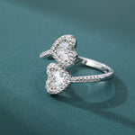 ギャラリービューアに画像を読み込み、Eternal Duo Heart Ring - 17mm (White Gold)
