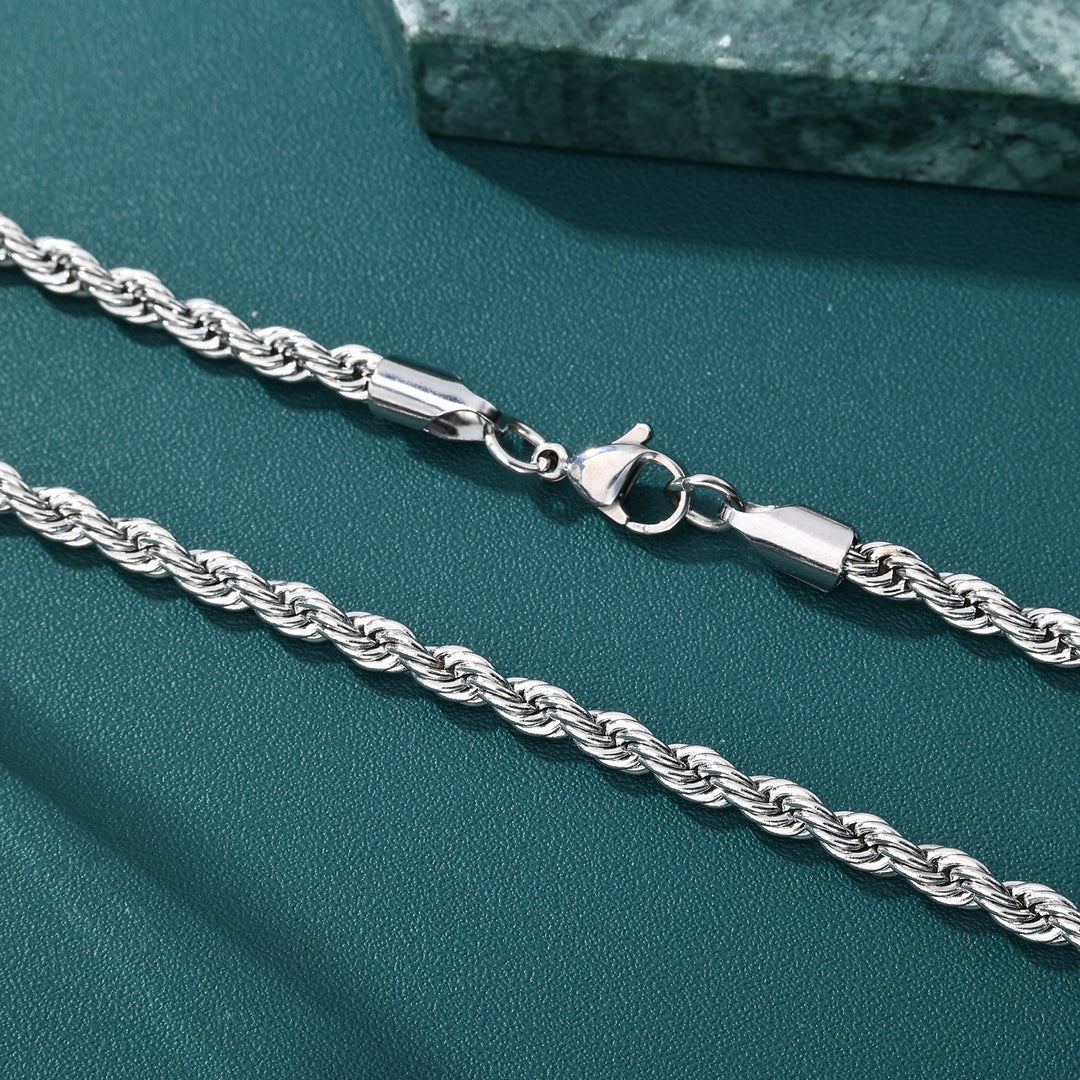 Rope Chain - 2mm〜6mm (White Gold)