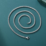 ギャラリービューアに画像を読み込み、Box Link Chain - 1.5mm〜3mm (White Gold)
