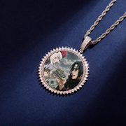 Custom Photo Pendant - Diamond Round (White Gold)【無料ネックレス付属】