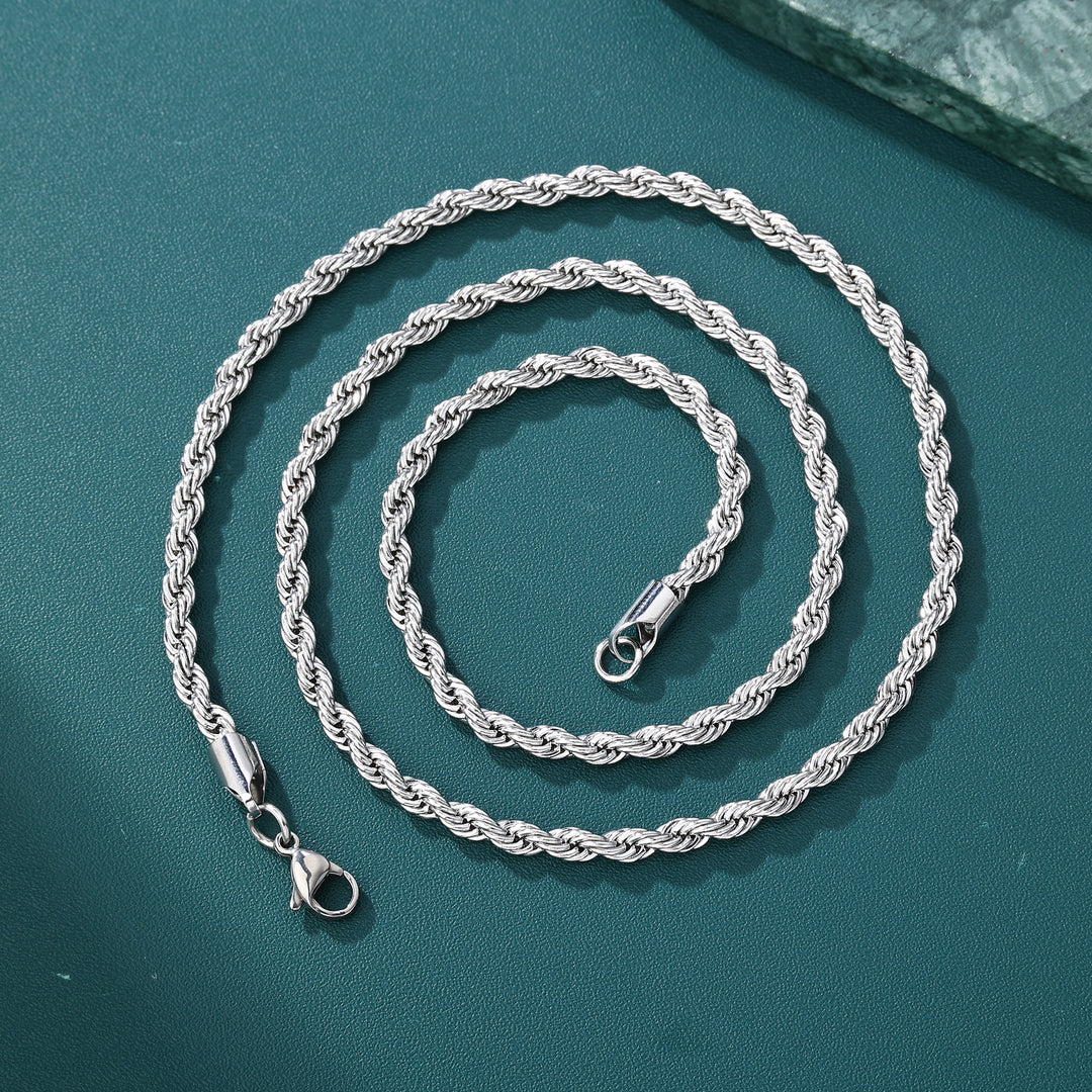 Rope Chain - 2mm〜6mm (White Gold)