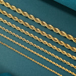 ギャラリービューアに画像を読み込み、Rope Chain - 2mm〜6mm (Gold)
