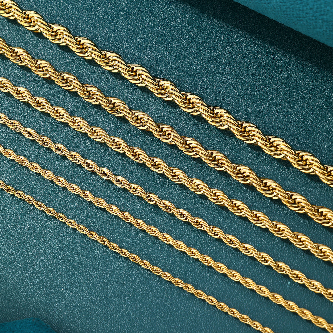 Rope Chain - 2mm〜6mm (Gold)