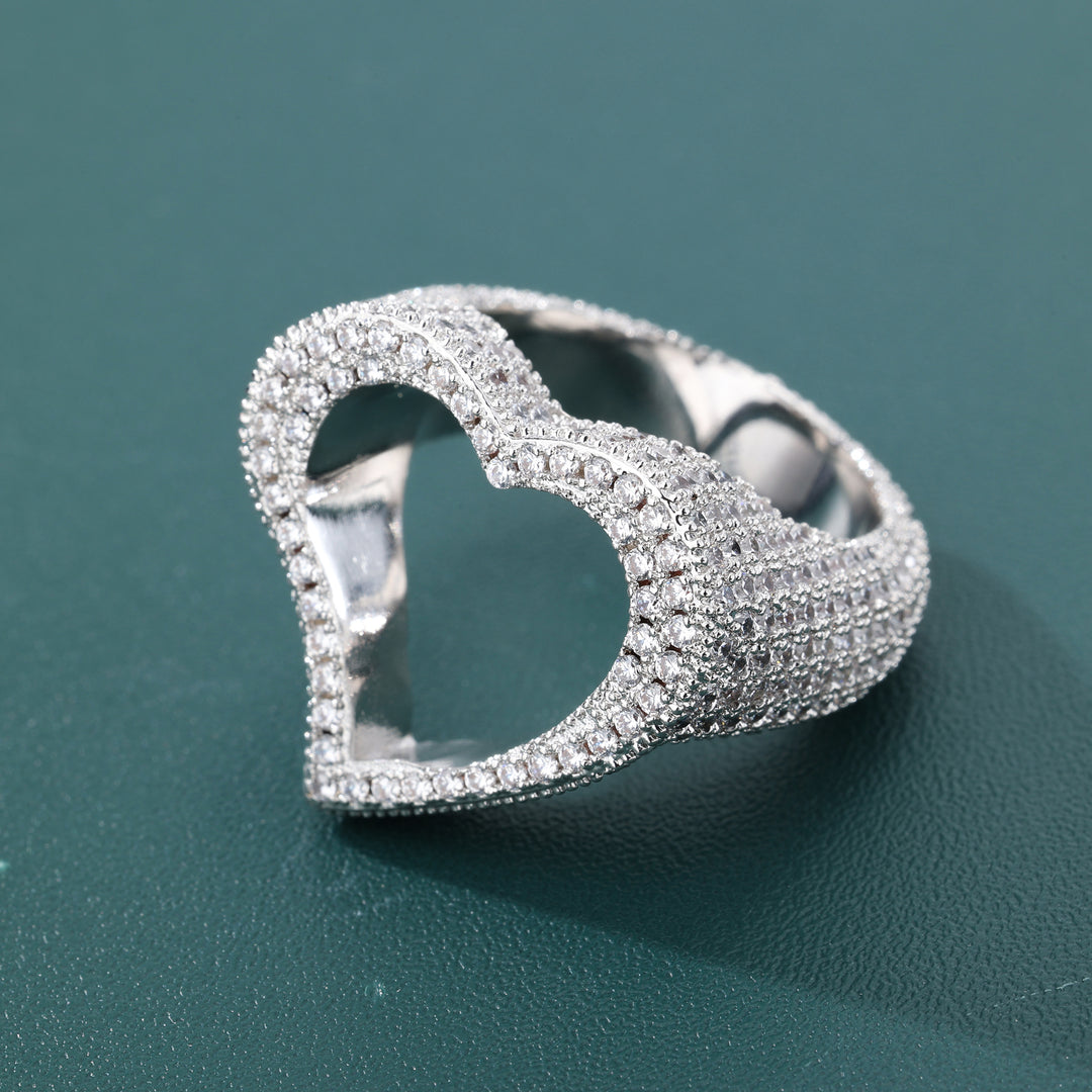 Heart's Embrace Ring - 21mm (White Gold)