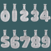 Custom Number Pendant - Bubble Initial【無料ネックレス付属】