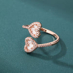 ギャラリービューアに画像を読み込み、Eternal Duo Heart Ring - 17mm (Rose Gold)
