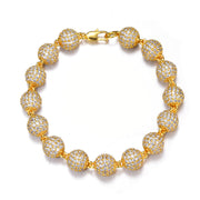 Iced Ball Bracelet - 10mm (18K Gold)