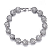 Iced Ball Bracelet - 10mm (White Gold)