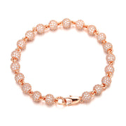 Iced Ball Bracelet - 6mm (Rose Gold)