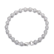 Iced Ball Bracelet - 6mm (White Gold)
