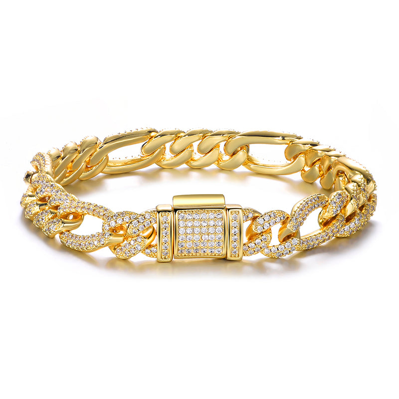 Figaro Bracelet - 10mm (18K Gold)