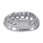 Majesty Cuban Bracelet - 19mm (White Gold)