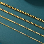 ギャラリービューアに画像を読み込み、Box Link Chain - 1.5mm〜3mm (Gold)
