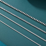 ギャラリービューアに画像を読み込み、Box Link Chain - 1.5mm〜3mm (White Gold)
