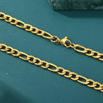 ギャラリービューアに画像を読み込み、Figaro Link Chain - 4mm〜7mm (Gold)
