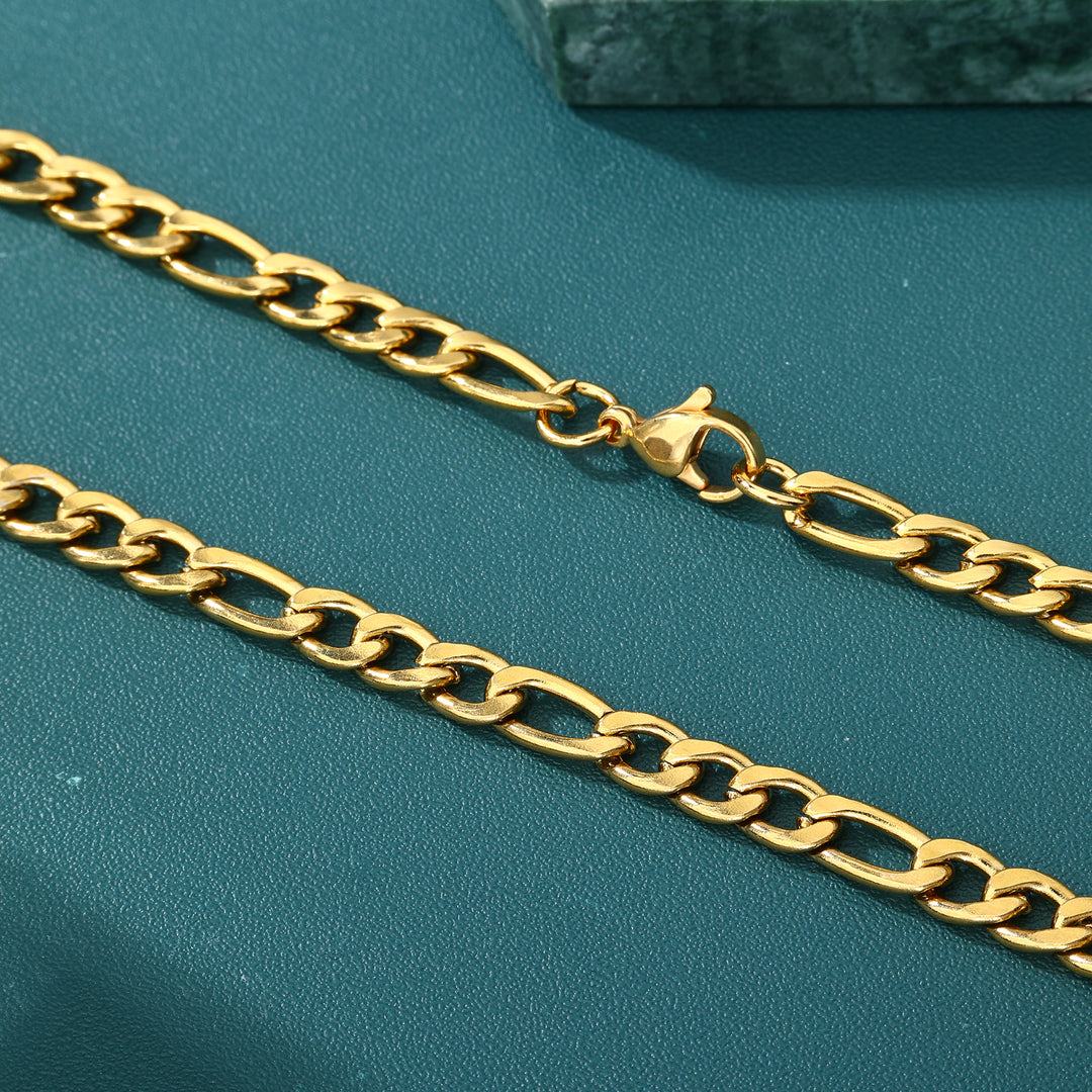 Figaro Link Chain - 4mm〜7mm (Gold)