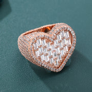 Baguette Heart Ring (Rose Gold)