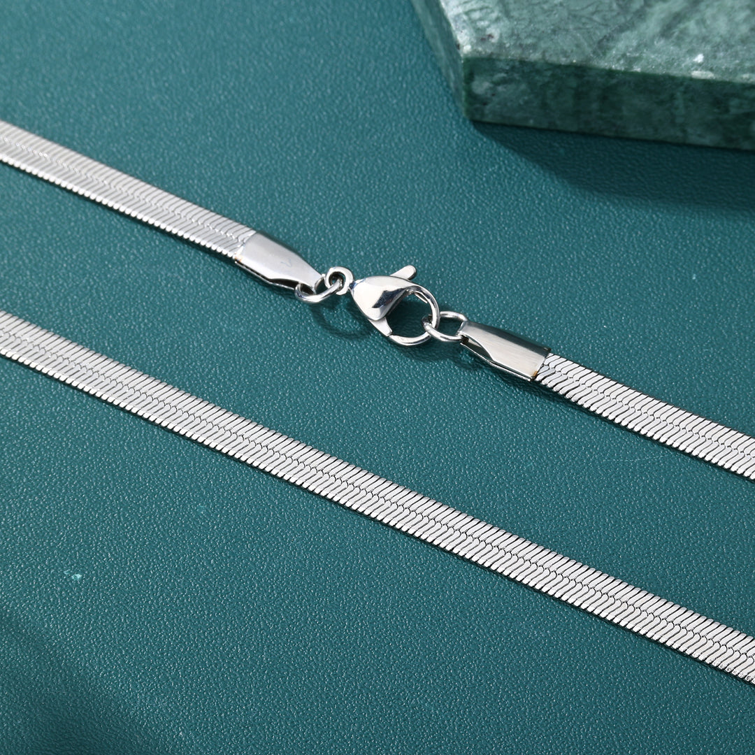 Herringbone Chain - 2mm〜6mm (White Gold)