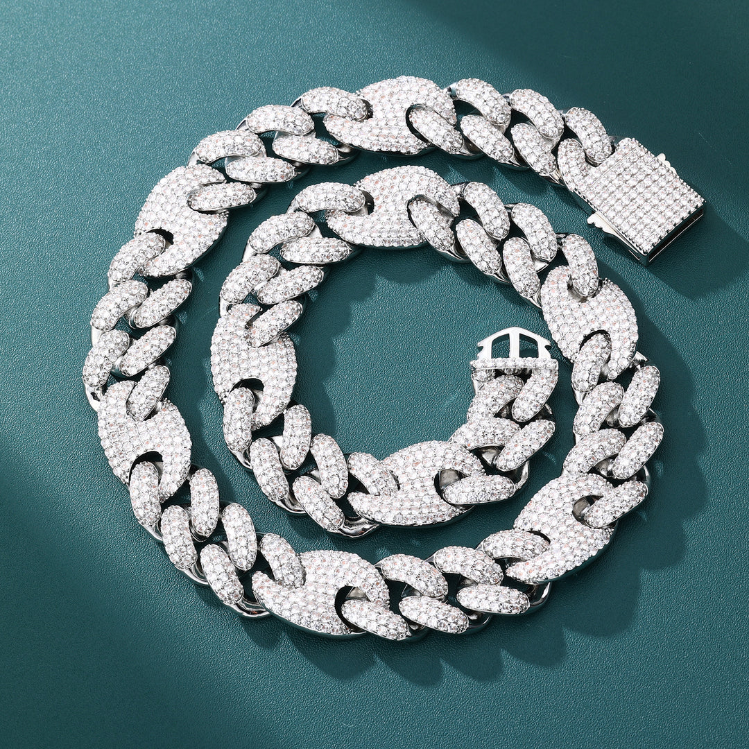 Glacier Cuban Chain - 18mm (White Gold)